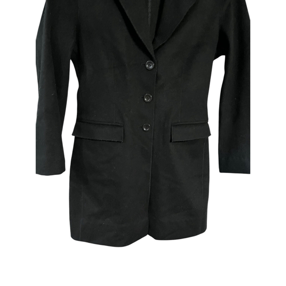 Armani Exchange Wool Black Button Coat Size XS Designer Women's Pockets Coat - Picture 4 of 7